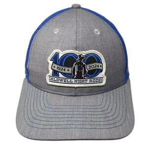 AMG Trucker Hat Caldwell Night Rodeo Gray Blue One Size Snapback Mesh Patch Cap